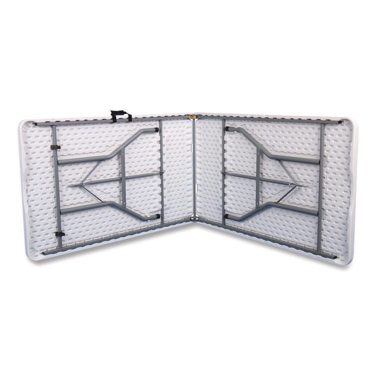 Fold in Half Plastic Folding Table, 96w x 30d x 29.25h, White