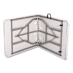 Fold in Half Plastic Folding Table, 96w x 30d x 29.25h, White