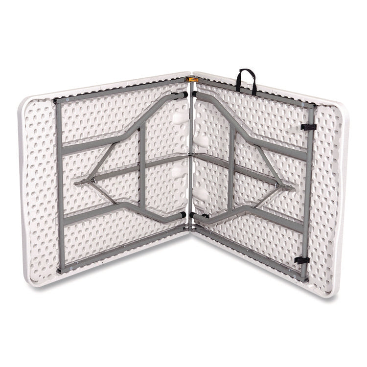 Fold in Half Plastic Folding Table, 96w x 30d x 29.25h, White