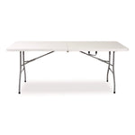 Fold in Half Plastic Folding Table, 96w x 30d x 29.25h, White