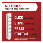 Bath Picture Hanging Strips, Large, Removable, Holds Up To 4 Lbs Per Pair, 0.75 X 3.65, White, 4 Pairs/pack