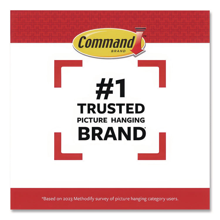 Bath Picture Hanging Strips, Large, Removable, Holds Up To 4 Lbs Per Pair, 0.75 X 3.65, White, 4 Pairs/pack