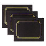 Premium Textured Certificate Holder, 12.65 X 9.75, Black, 3/pack