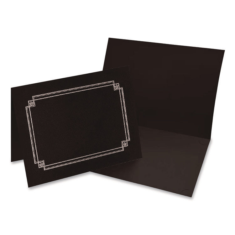 Premium Textured Certificate Holder, 12.65 X 9.75, Black, 3/pack