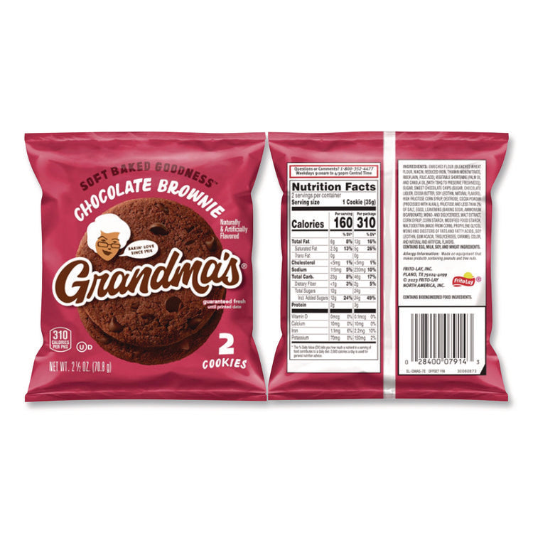 Cookies - Single Serve, Chocolate Brownie, 2.5 Oz Packet, 60/carton