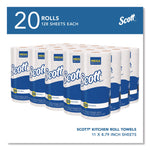 Kitchen Roll Towels, 1-Ply, 11 x 8.75, White, 128/Roll, 20 Rolls/Carton