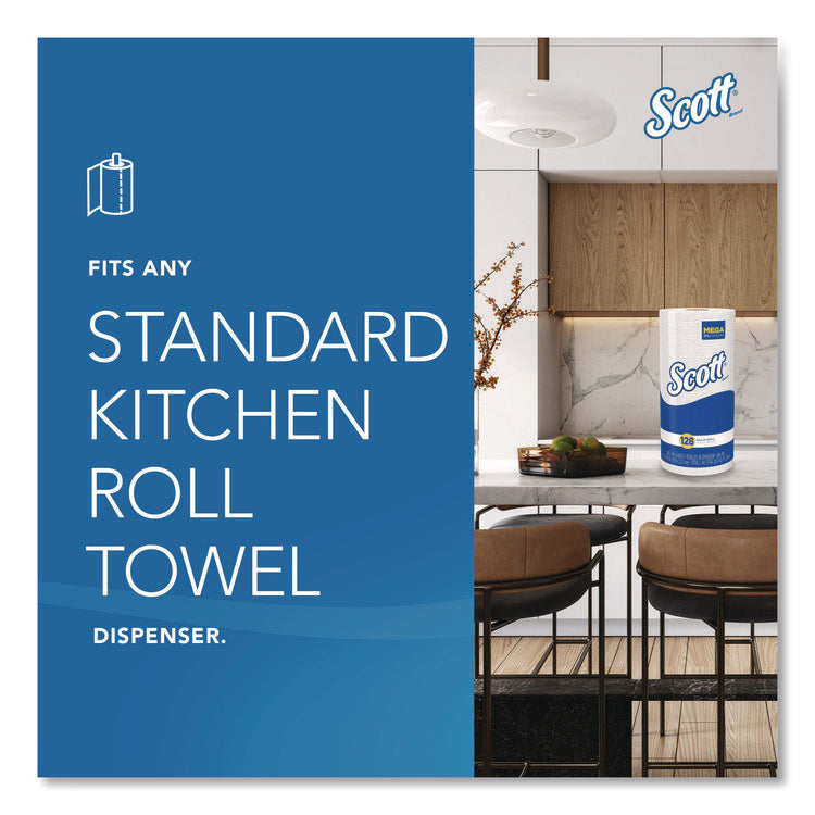 Kitchen Roll Towels, 1-Ply, 11 x 8.75, White, 128/Roll, 20 Rolls/Carton