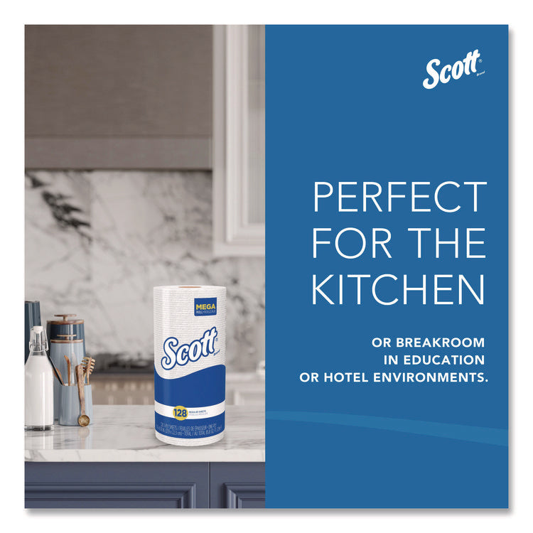 Kitchen Roll Towels, 1-Ply, 11 x 8.75, White, 128/Roll, 20 Rolls/Carton