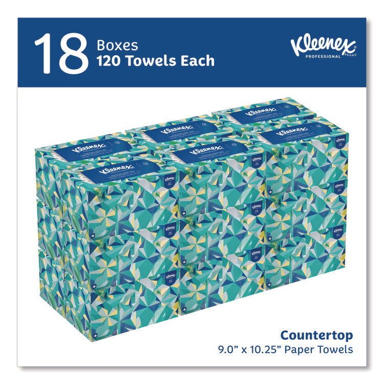 Hand Towels, POP-UP Box, Cloth, 1-Ply, 9 x 10.5, Unscented, White, 120/Box, 18 Boxes/Carton