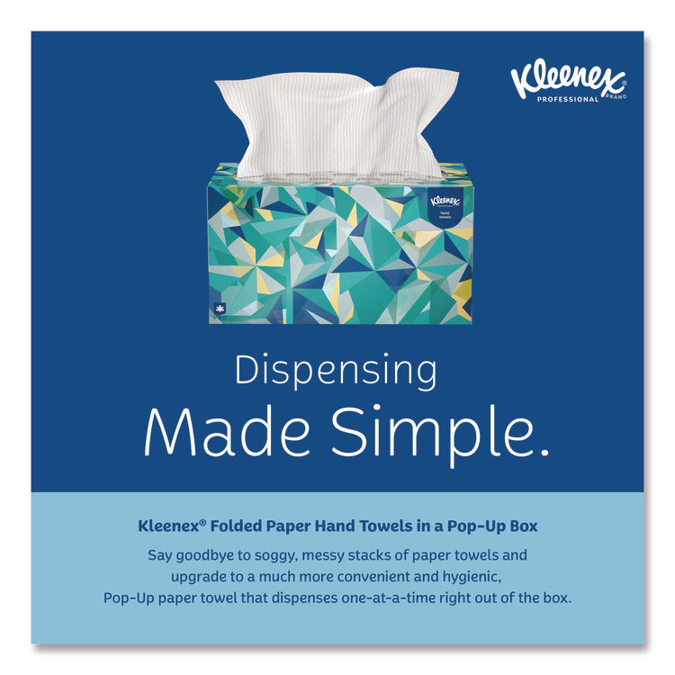 Hand Towels, POP-UP Box, Cloth, 1-Ply, 9 x 10.5, Unscented, White, 120/Box, 18 Boxes/Carton