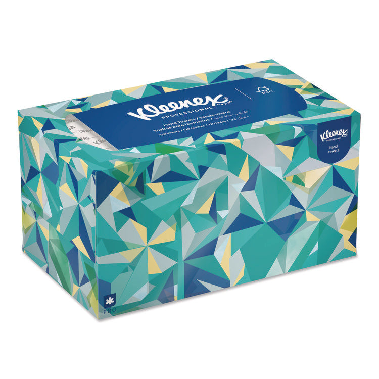 Hand Towels, POP-UP Box, Cloth, 1-Ply, 9 x 10.5, Unscented, White, 120/Box