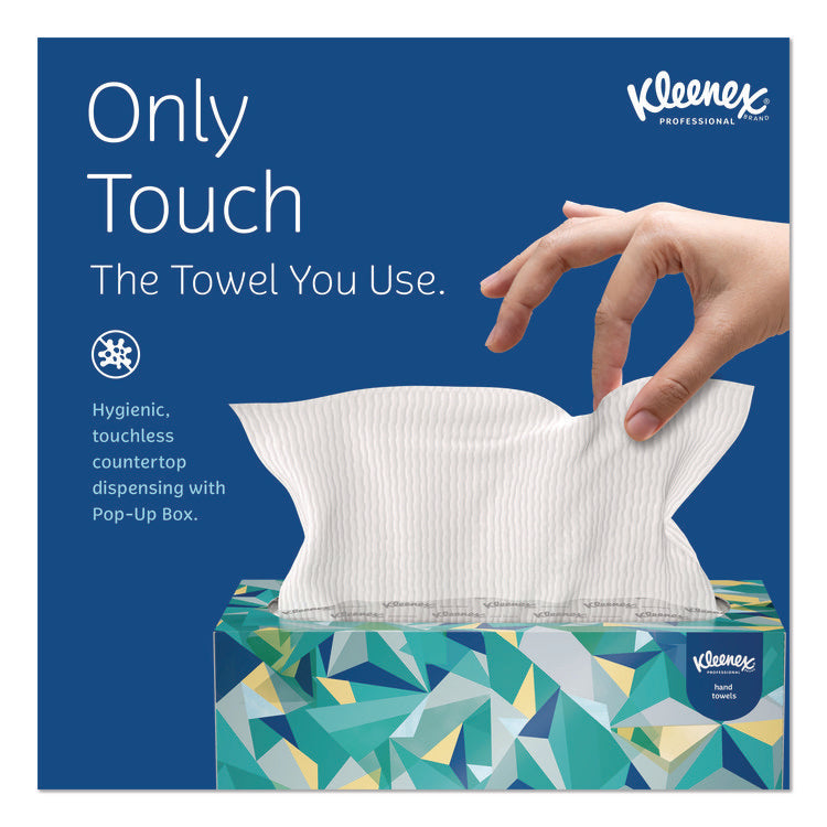 Hand Towels, POP-UP Box, Cloth, 1-Ply, 9 x 10.5, Unscented, White, 120/Box