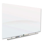 Clarity Glass Dry Erase Board with Aluminum Trim, 48" x 36", White Surface, Satin Aluminum Frame