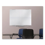Clarity Glass Dry Erase Board with Aluminum Trim, 48" x 36", White Surface, Satin Aluminum Frame