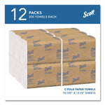 Essential C-Fold Towels for Business, Absorbency Pockets, 1-Ply, 10.13 x 13.15, White, 200/Pack, 12 Packs/Carton