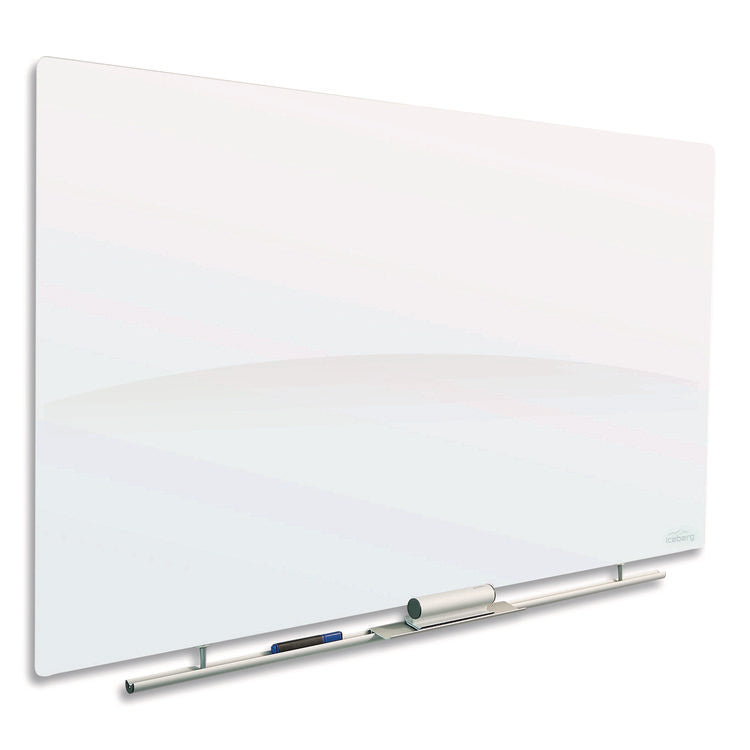 Clarity Glass Dry Erase Board with Aluminum Trim, 60" x 36", White Surface, Satin Aluminum Frame