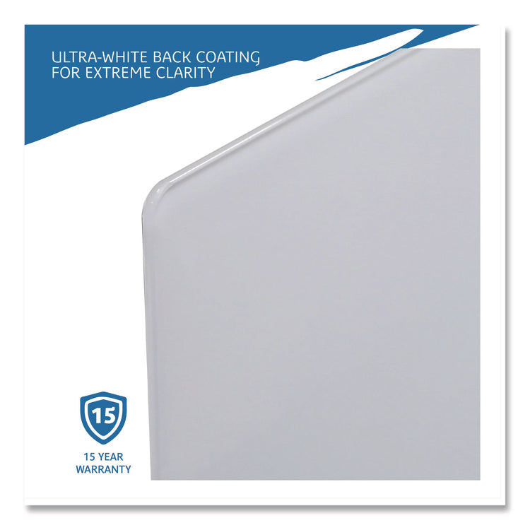 Clarity Glass Dry Erase Board with Aluminum Trim, 60" x 36", White Surface, Satin Aluminum Frame