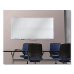 Clarity Glass Dry Erase Board with Aluminum Trim, 72" x 36", White Surface, Satin Aluminum Frame
