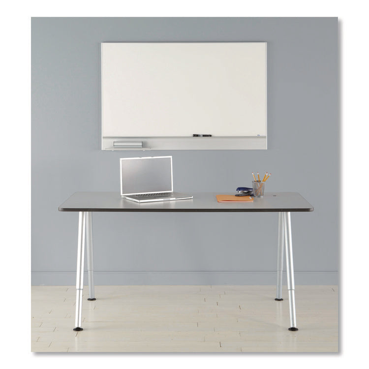 Polarity Magnetic Dry Erase White Board, 48" x 32", White Surface, Satin Aluminum Frame