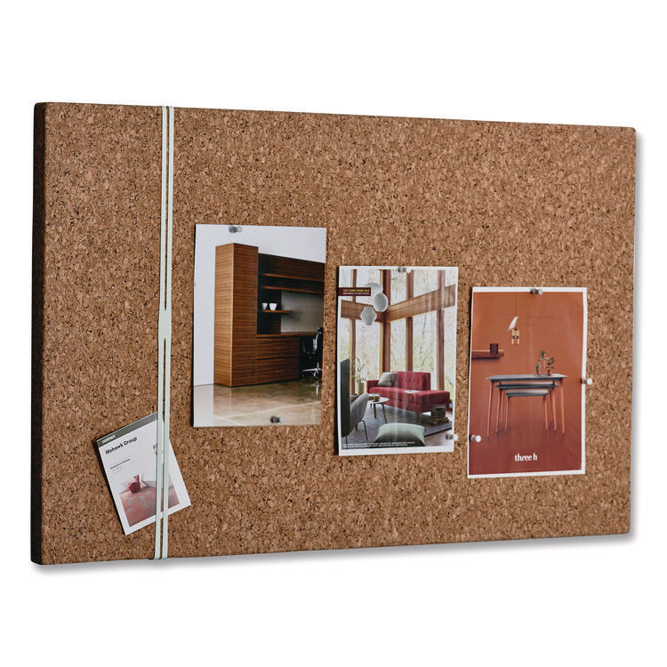 iDesign Frameless Cork Bulletin Board, 24" x 38", Tan Surface