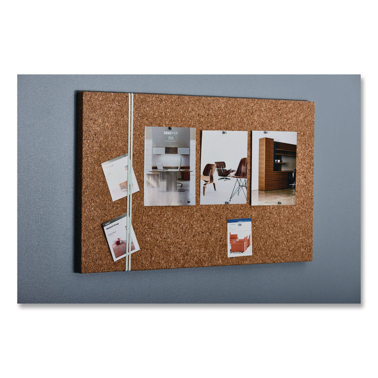 iDesign Frameless Cork Bulletin Board, 24" x 38", Tan Surface