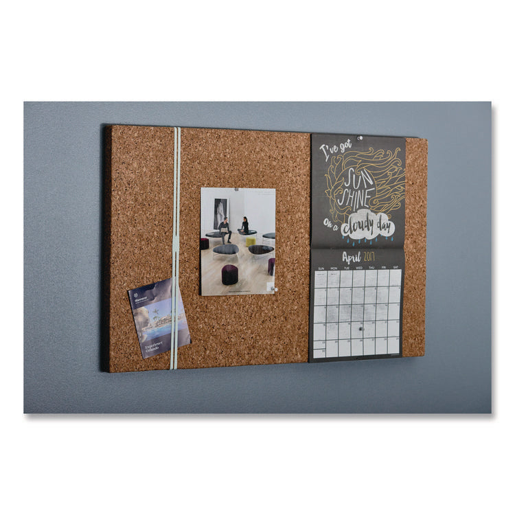iDesign Frameless Cork Bulletin Board, 24" x 38", Tan Surface