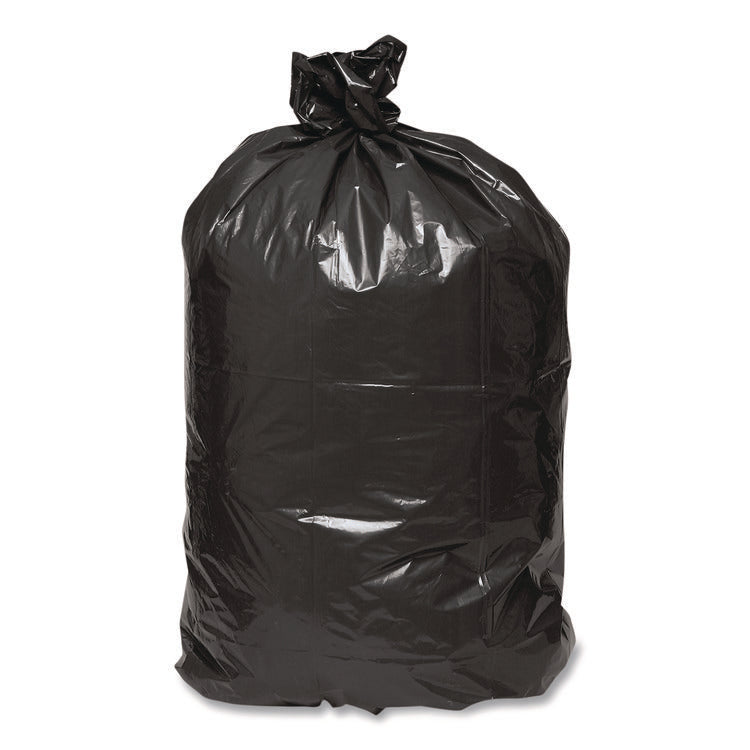 Linear Low Density Large Trash and Yard Bags, Open-Face, 33 gal, 0.9 mil, 32.5" x 40", Black, 80/Carton