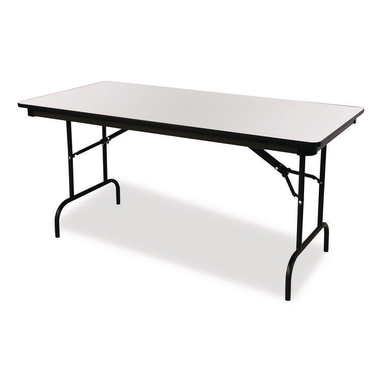 OfficeWorks Commercial Wood-Laminate Folding Table, Rectangular, 60" x 30" x 29", Gray/Charcoal
