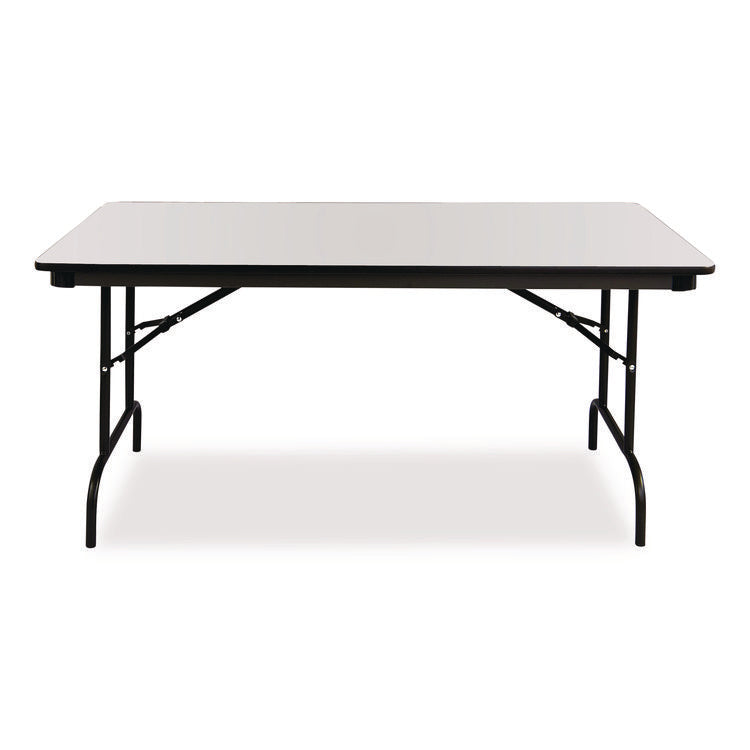 OfficeWorks Commercial Wood-Laminate Folding Table, Rectangular, 60" x 30" x 29", Gray/Charcoal