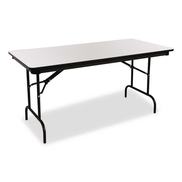 OfficeWorks Commercial Wood-Laminate Folding Table, Rectangular, 60" x 30" x 29", Gray/Charcoal