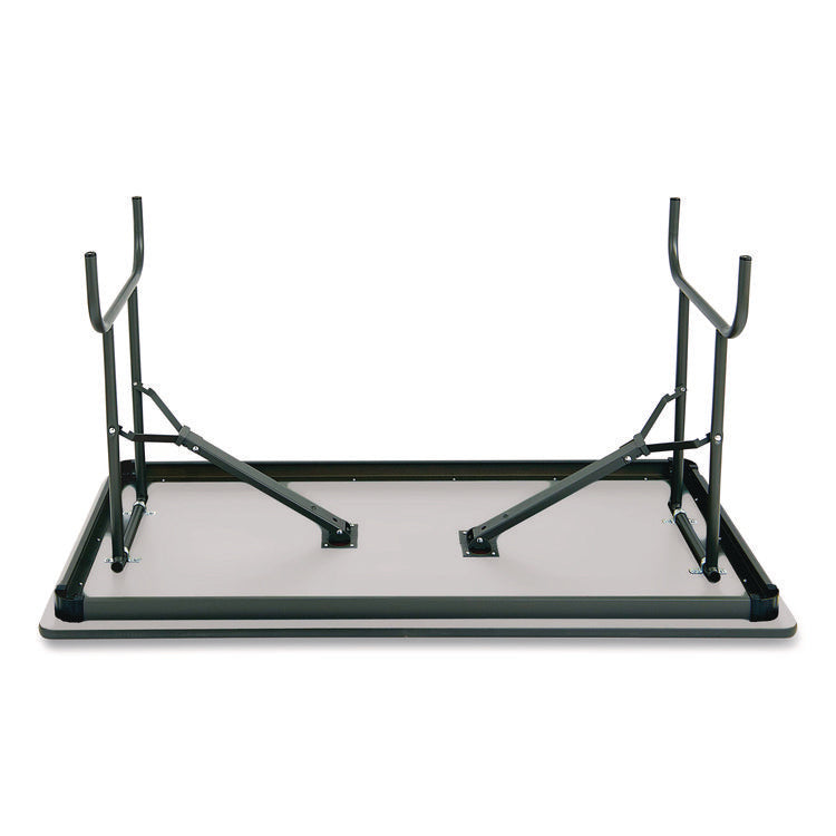 OfficeWorks Commercial Wood-Laminate Folding Table, Rectangular, 60" x 30" x 29", Gray/Charcoal