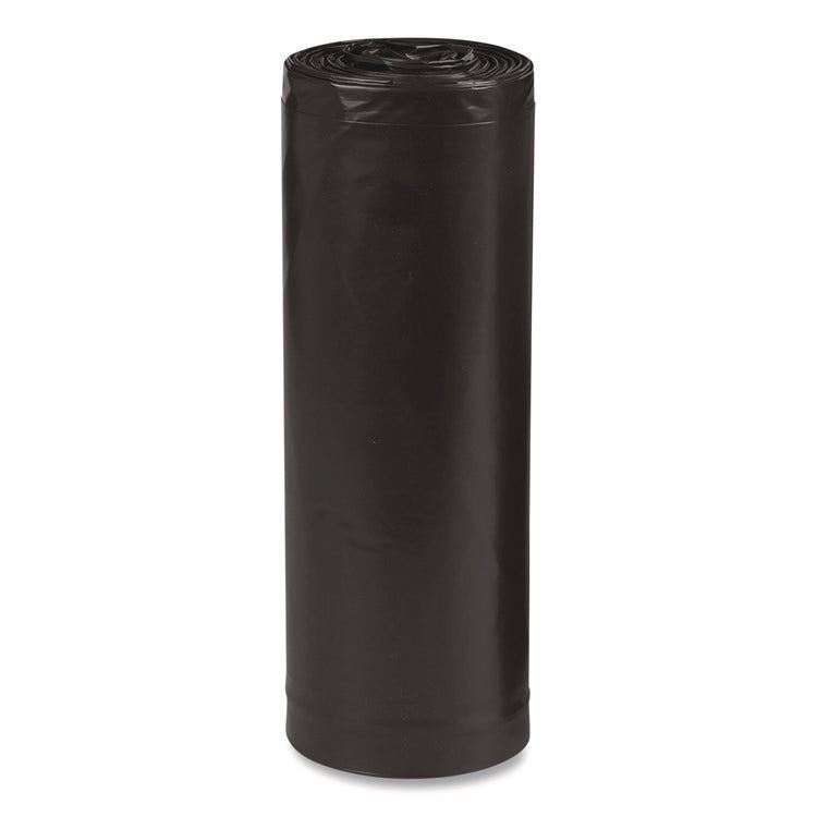 Linear Low Density Recycled Can Liners, 56 gal, 1.25 mil, 43" x 48", Black, 10 Bags/Roll, 10 Rolls/Carton