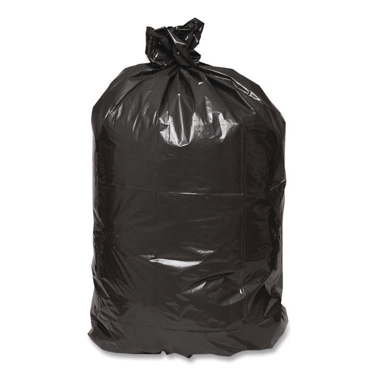 Linear Low Density Recycled Can Liners, 60 gal, 1.65 mil, 38" x 58", Black, 10 Bags/Roll, 10 Rolls/Carton