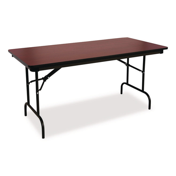 OfficeWorks Commercial Wood-Laminate Folding Table, Rectangular, 72" x 30" x 29", Mahogany