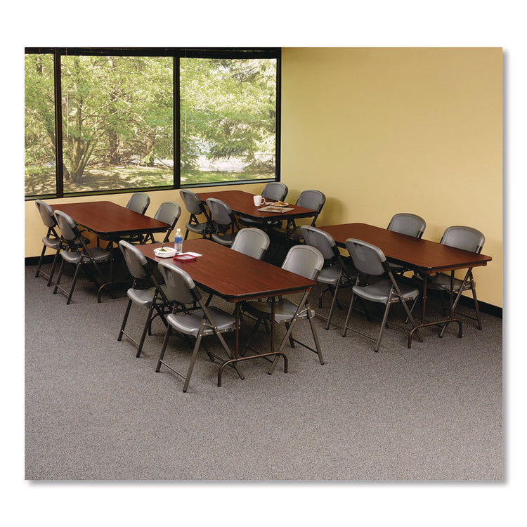 OfficeWorks Commercial Wood-Laminate Folding Table, Rectangular, 72" x 30" x 29", Mahogany