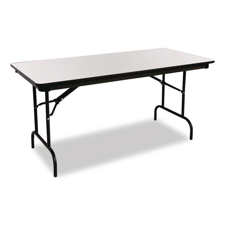 OfficeWorks Commercial Wood-Laminate Folding Table, Rectangular, 72" x 30" x 29", Gray/Charcoal