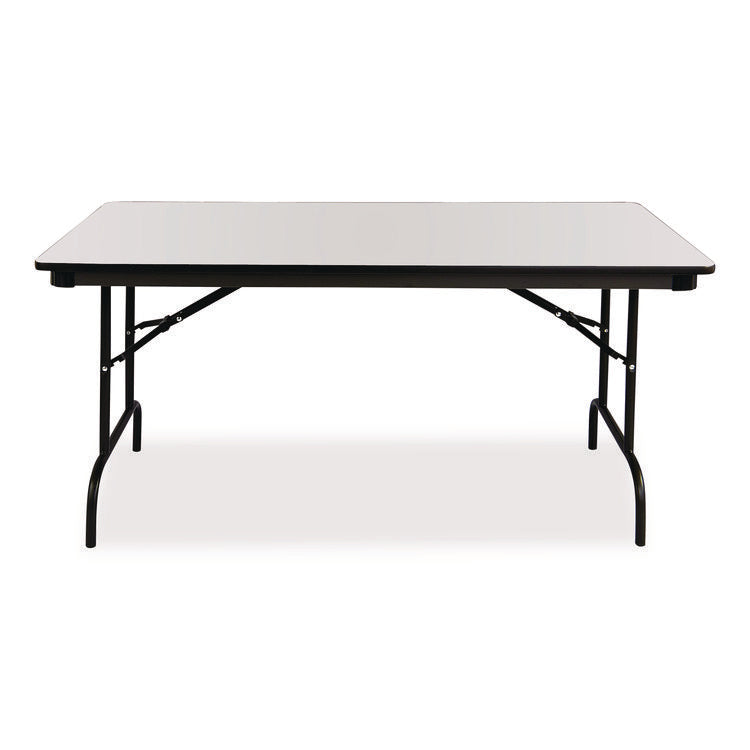 OfficeWorks Commercial Wood-Laminate Folding Table, Rectangular, 72" x 30" x 29", Gray/Charcoal