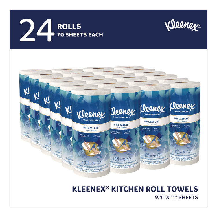Premiere Kitchen Roll Towels, 1-Ply, 11 x 10.4, White, 70/Roll, 24 Rolls/Carton