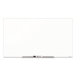 InvisaMount Magnetic Glass Marker Board, 74" x 42", White Surface