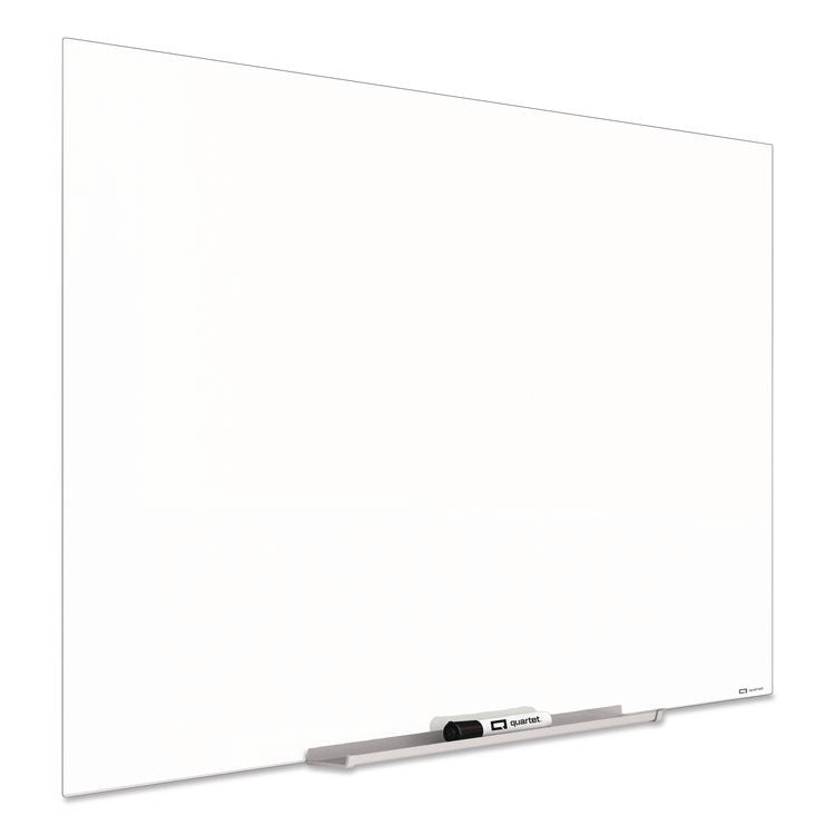 InvisaMount Magnetic Glass Marker Board, 74" x 42", White Surface