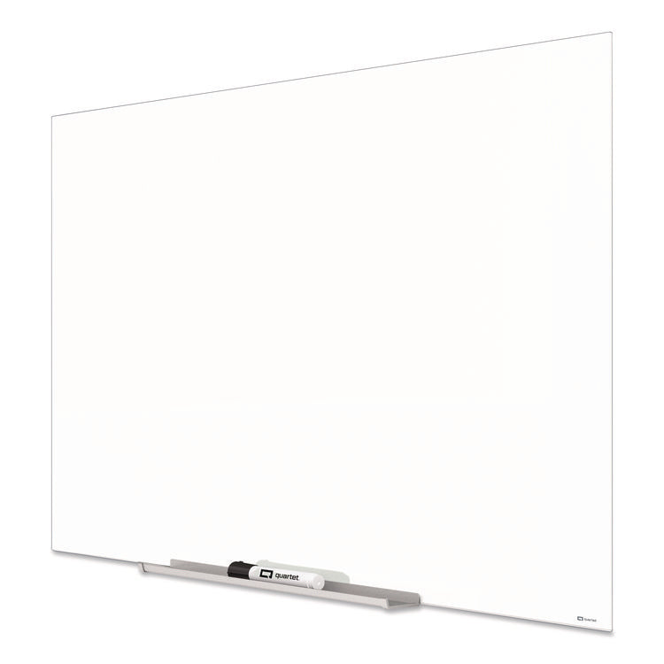 InvisaMount Magnetic Glass Marker Board, 74" x 42", White Surface