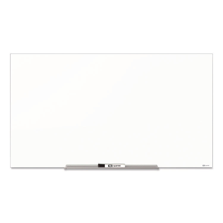 InvisaMount Magnetic Glass Marker Board, 85" x 48", White Surface