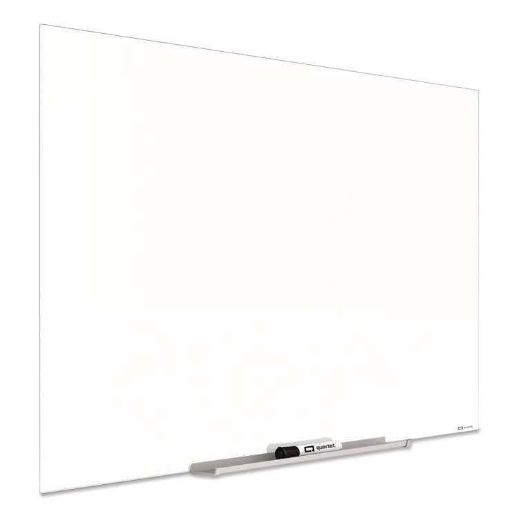 InvisaMount Magnetic Glass Marker Board, 85" x 48", White Surface