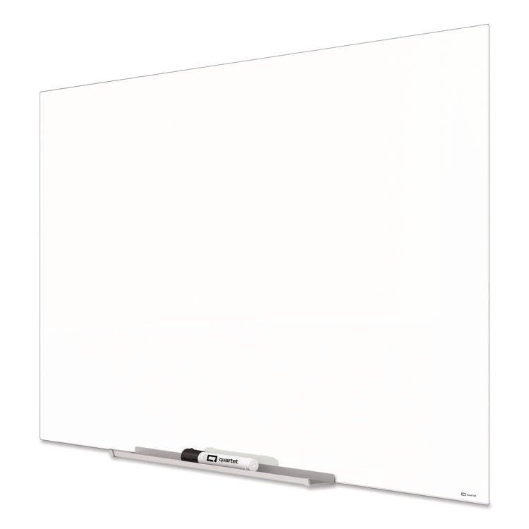 InvisaMount Magnetic Glass Marker Board, 85" x 48", White Surface