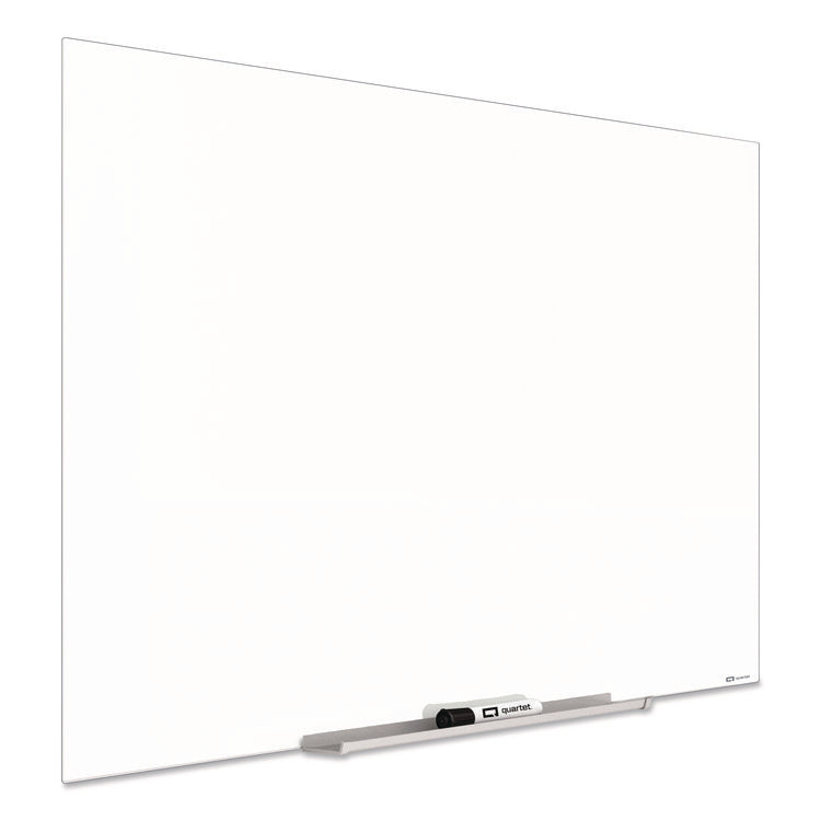 InvisaMount Magnetic Glass Marker Board, 50" x 28", White Surface