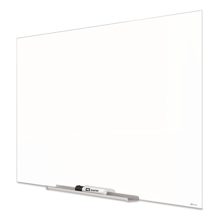 InvisaMount Magnetic Glass Marker Board, 50" x 28", White Surface