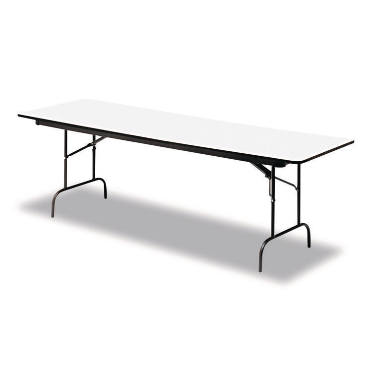 OfficeWorks Commercial Wood-Laminate Folding Table, Rectangular, 60" x 30" x 29", Gray/Charcoal