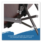 OfficeWorks Wood Folding Table, Round, 60" x 29", Mahogany Top, Gray Base