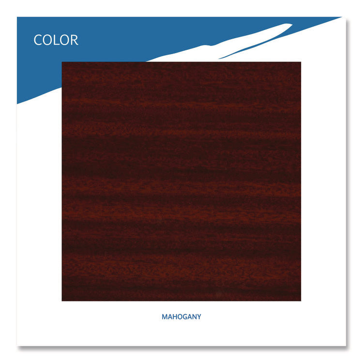 OfficeWorks Wood Folding Table, Round, 60" x 29", Mahogany Top, Gray Base