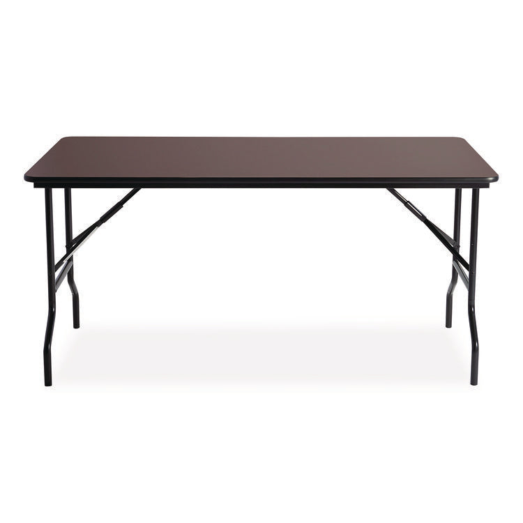 OfficeWorks Classic Wood-Laminate Folding Table, Curved Legs, Rectangular, 60" x 30" x 29", Walnut